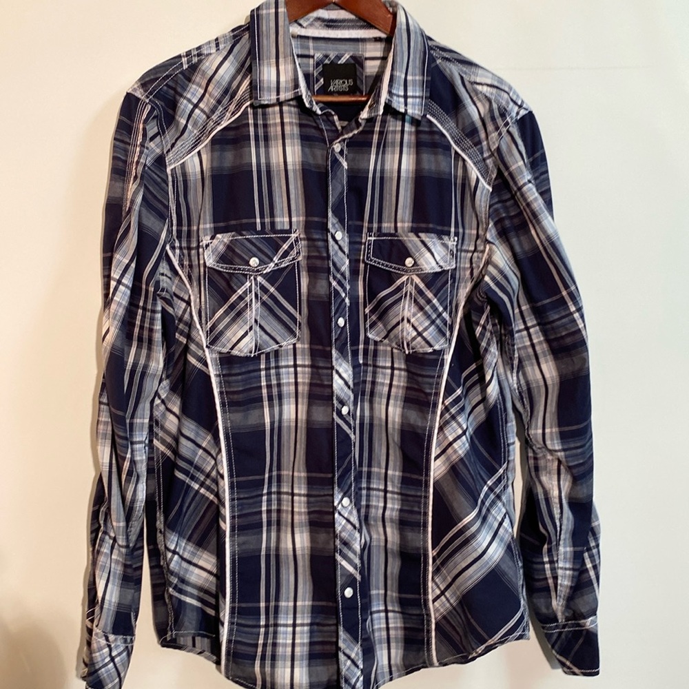 Various Artists - Long sleeve men’s plaid shirt. Size L